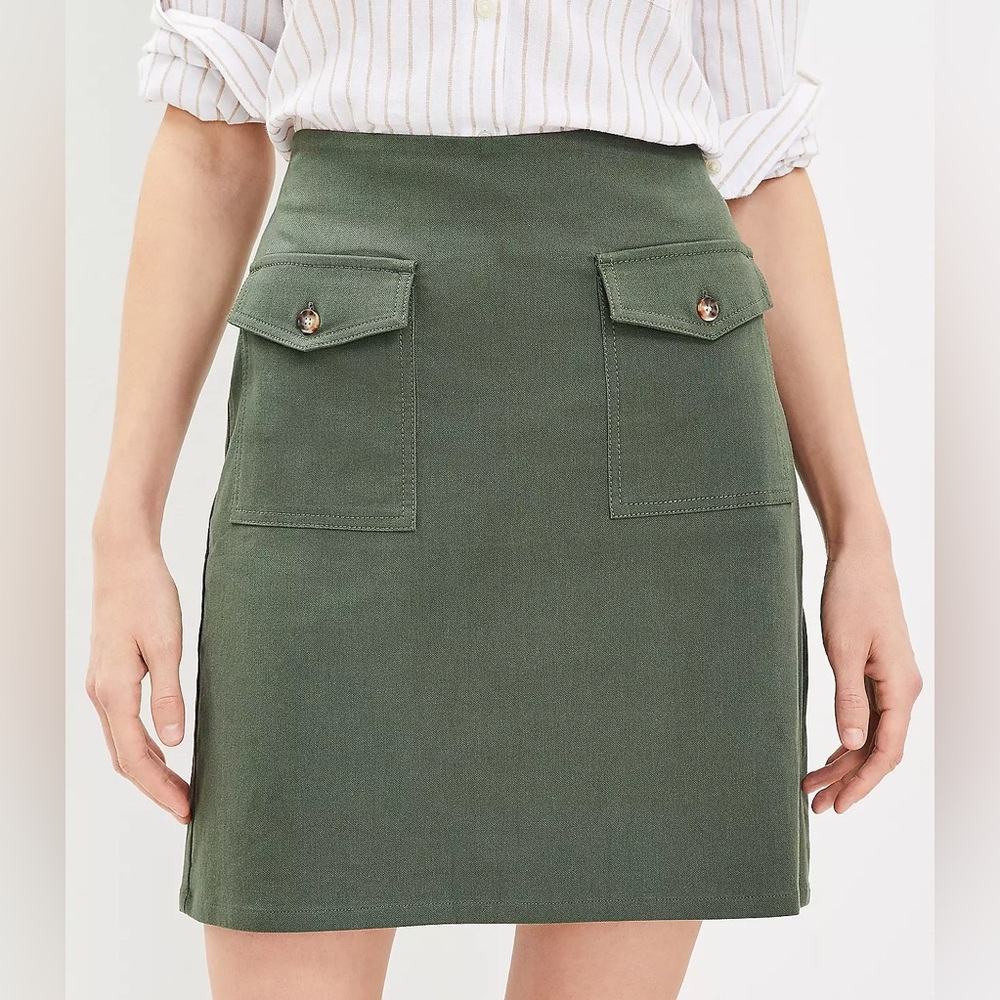 Loft Button Pocket Shift Skirt XXSP